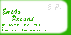 eniko pacsai business card